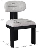 Pacific Grey/Black Textured Fabric Upholstered Dining Chair (Set of 2) - Ornate Home