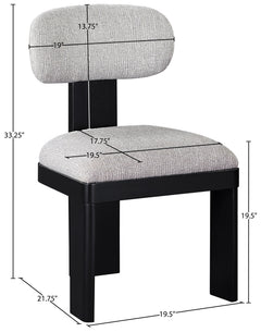Pacific Grey/Black Textured Fabric Upholstered Dining Chair (Set of 2) - Ornate Home