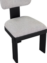 Pacific Grey/Black Textured Fabric Upholstered Dining Chair (Set of 2) - Ornate Home