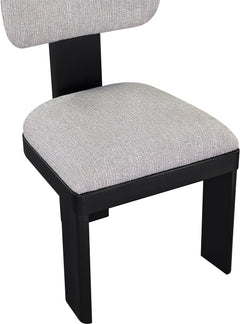 Pacific Grey/Black Textured Fabric Upholstered Dining Chair (Set of 2) - Ornate Home