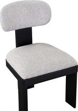 Pacific Grey/Black Textured Fabric Upholstered Dining Chair (Set of 2) - Ornate Home
