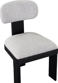 Pacific Grey/Black Textured Fabric Upholstered Dining Chair (Set of 2) - Ornate Home