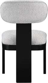 Pacific Grey/Black Textured Fabric Upholstered Dining Chair (Set of 2) - Ornate Home