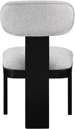Pacific Grey/Black Textured Fabric Upholstered Dining Chair (Set of 2) - Ornate Home