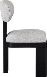 Pacific Grey/Black Textured Fabric Upholstered Dining Chair (Set of 2) - Ornate Home
