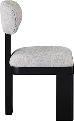 Pacific Grey/Black Textured Fabric Upholstered Dining Chair (Set of 2) - Ornate Home
