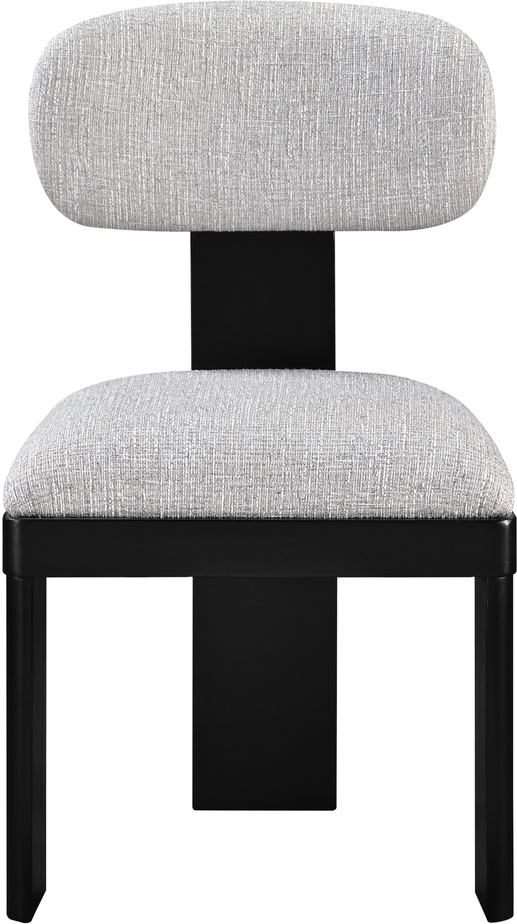Pacific Grey/Black Textured Fabric Upholstered Dining Chair (Set of 2) - Ornate Home