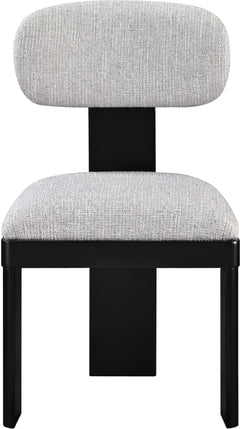 Pacific Grey/Black Textured Fabric Upholstered Dining Chair (Set of 2) - Ornate Home