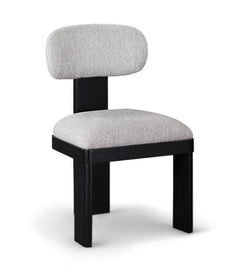 Pacific Grey/Black Textured Fabric Upholstered Dining Chair (Set of 2) - Ornate Home