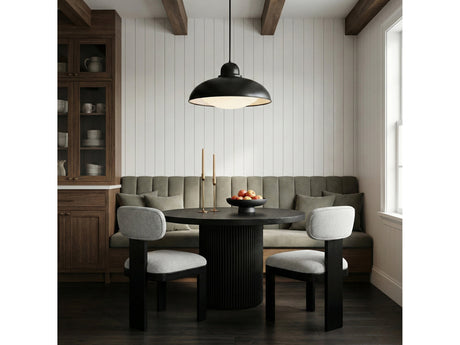 Pacific Grey/Black Textured Fabric Upholstered Dining Chair (Set of 2) - Ornate Home