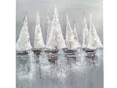 Pacific Sails Blue/White Canvas - Ornate Home