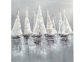 Pacific Sails Blue/White Canvas - Ornate Home