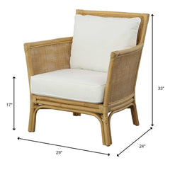 Pacific White/Woodtone Rattan Armchair - Ornate Home