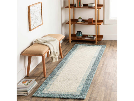 Padada Green Bordered Cream Wool Rug - Ornate Home