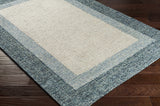 Padada Green Bordered Cream Wool Rug - Ornate Home