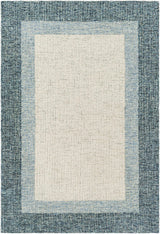 Padada Green Bordered Cream Wool Rug - Ornate Home
