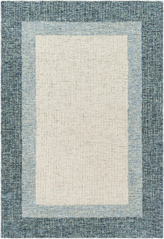Padada Green Bordered Cream Wool Rug - Ornate Home