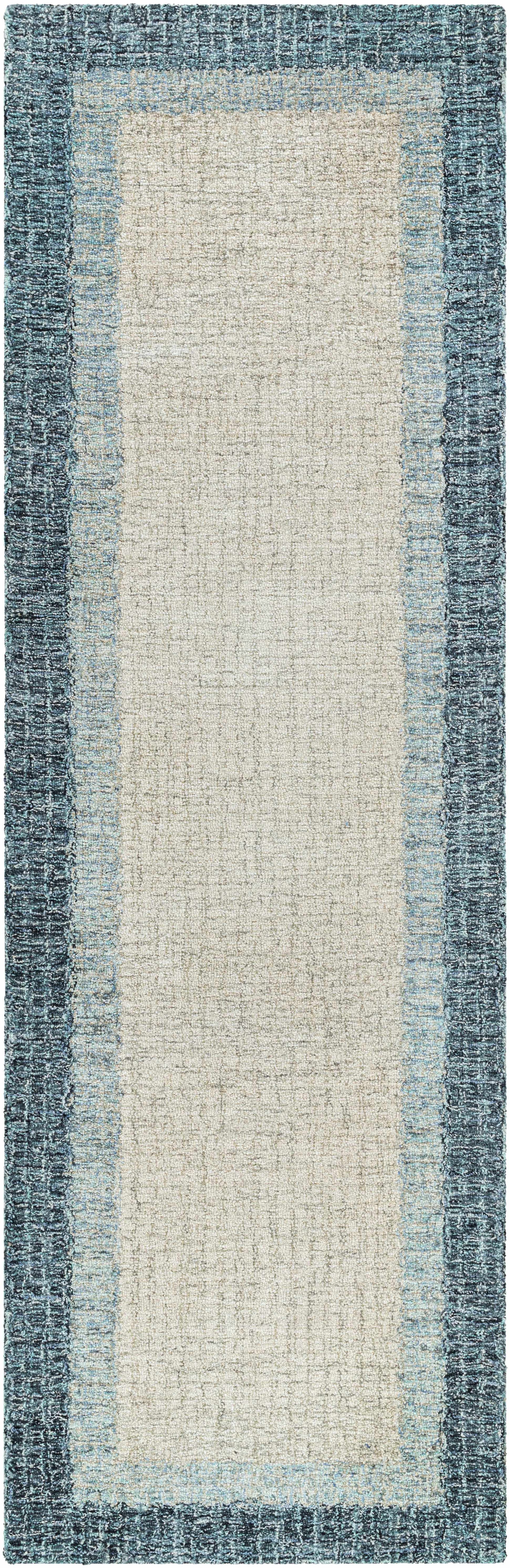 Padada Green Bordered Cream Wool Rug - Ornate Home
