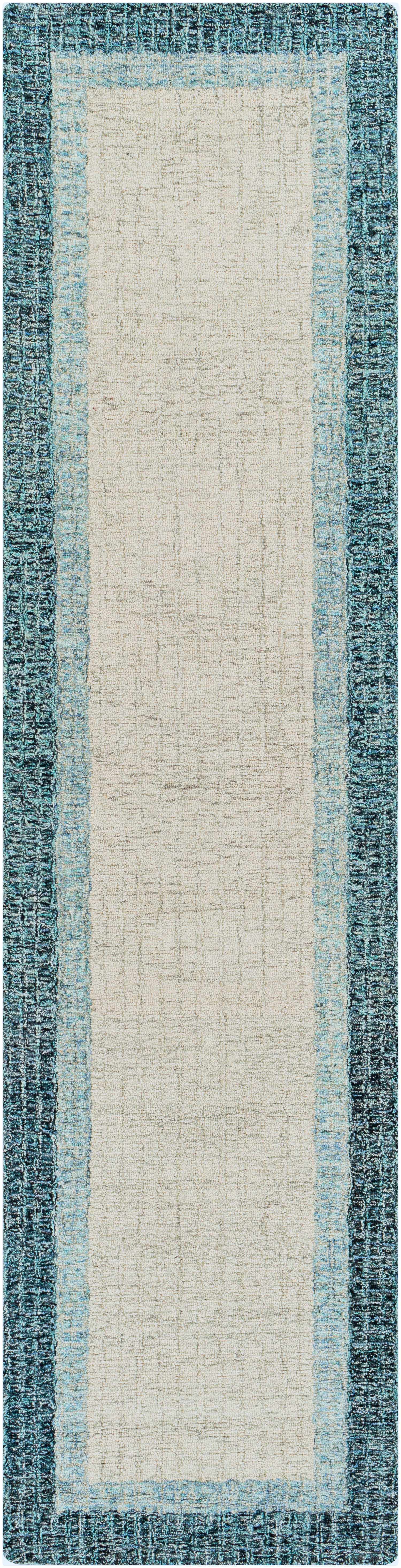 Padada Green Bordered Cream Wool Rug - Ornate Home