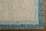 Padada Green Bordered Cream Wool Rug - Ornate Home
