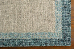 Padada Green Bordered Cream Wool Rug - Ornate Home