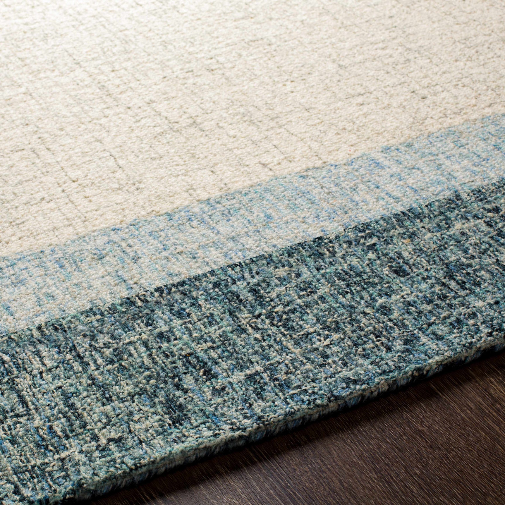 Padada Green Bordered Cream Wool Rug - Ornate Home
