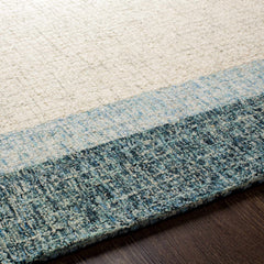 Padada Green Bordered Cream Wool Rug - Ornate Home
