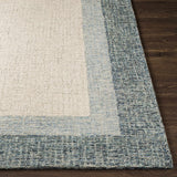 Padada Green Bordered Cream Wool Rug - Ornate Home