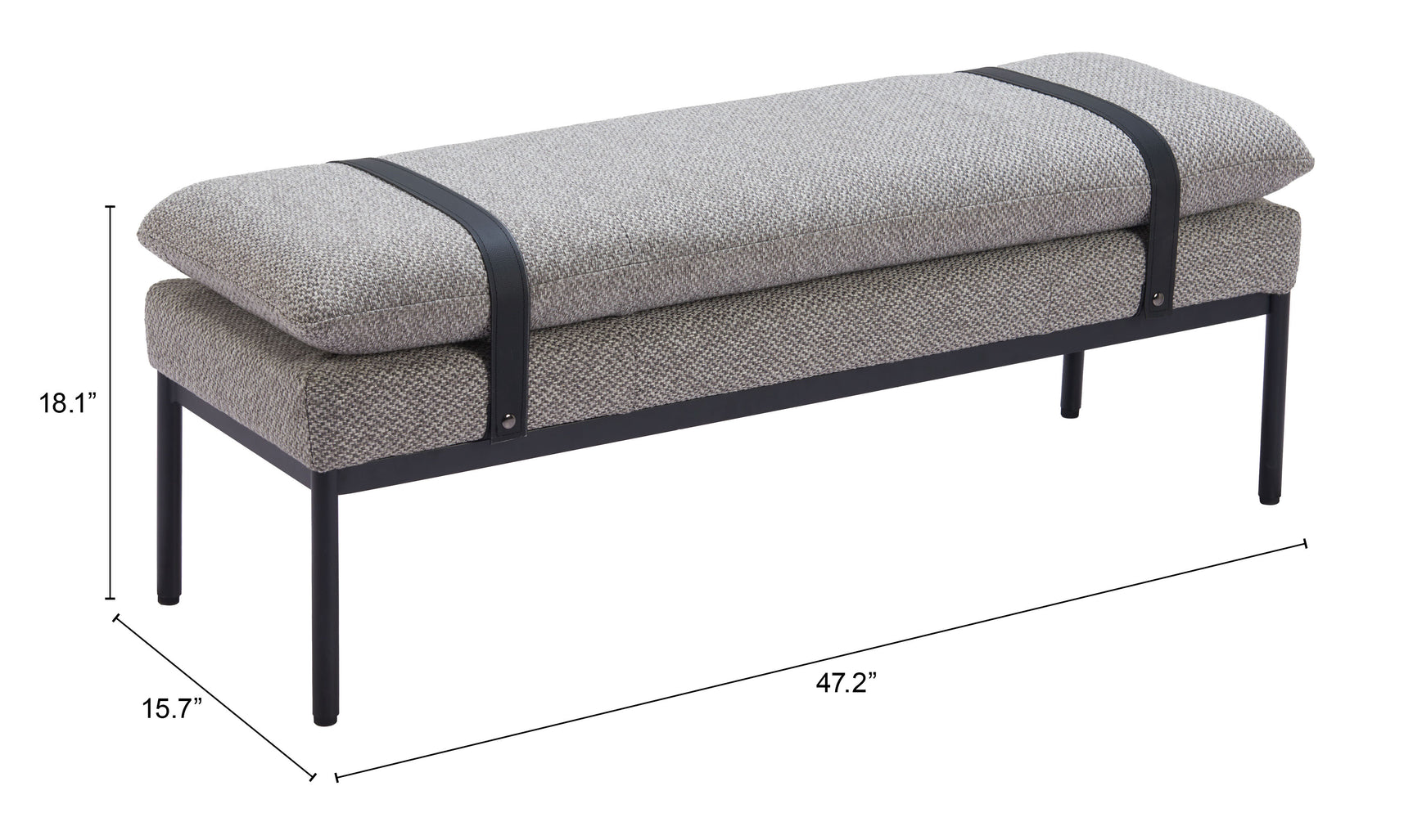 Padd Gray Bench - Ornate Home