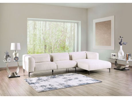 Paderborn Linen White Right Chaise Sectional - Ornate Home