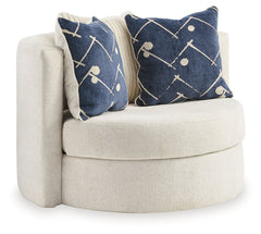 Padova Ivory Swivel Accent Chair - Ornate Home