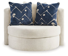 Padova Ivory Swivel Accent Chair - Ornate Home
