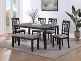 Paige Light Gray 6-Piece Dining Set - Ornate Home