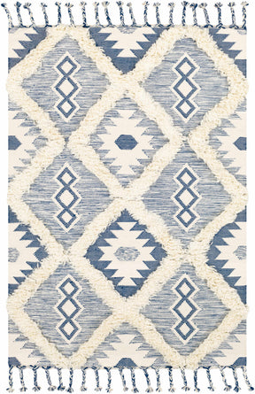 Painesdale Blue/White Wool Carpet - Clearance - Ornate Home