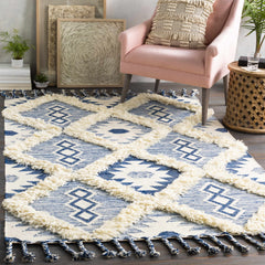 Painesdale Blue/White Wool Carpet - Clearance - Ornate Home