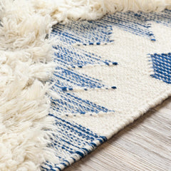 Painesdale Blue/White Wool Carpet - Clearance - Ornate Home