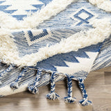 Painesdale Blue/White Wool Carpet - Clearance - Ornate Home