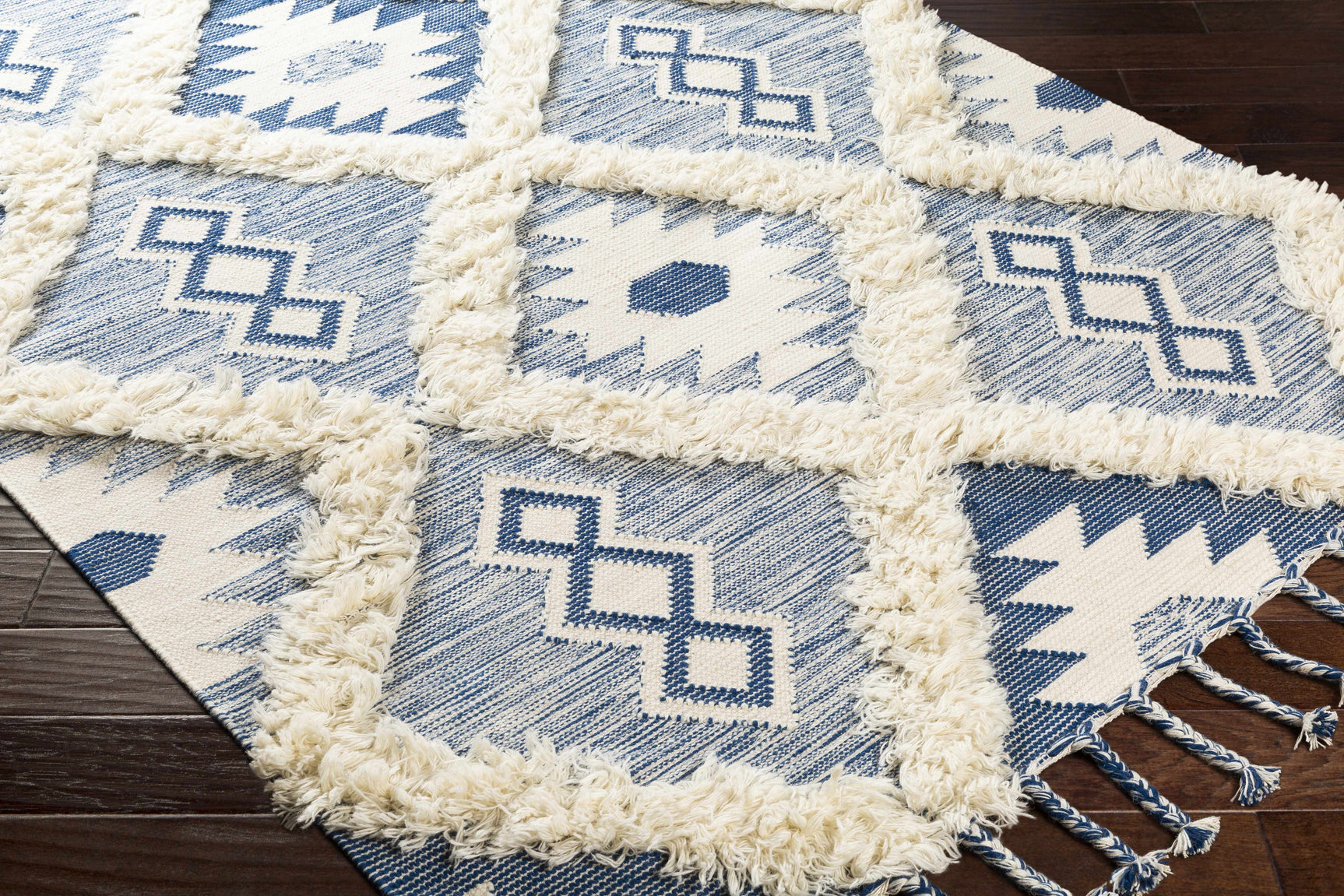Painesdale Blue/White Wool Carpet - Clearance - Ornate Home