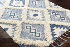Painesdale Blue/White Wool Carpet - Clearance - Ornate Home