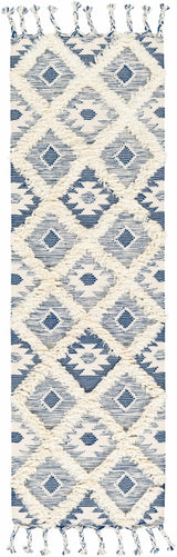 Painesdale Blue/White Wool Carpet - Clearance - Ornate Home