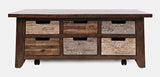 Painted Canyon Distressed Brown Box Cocktail Table - Ornate Home