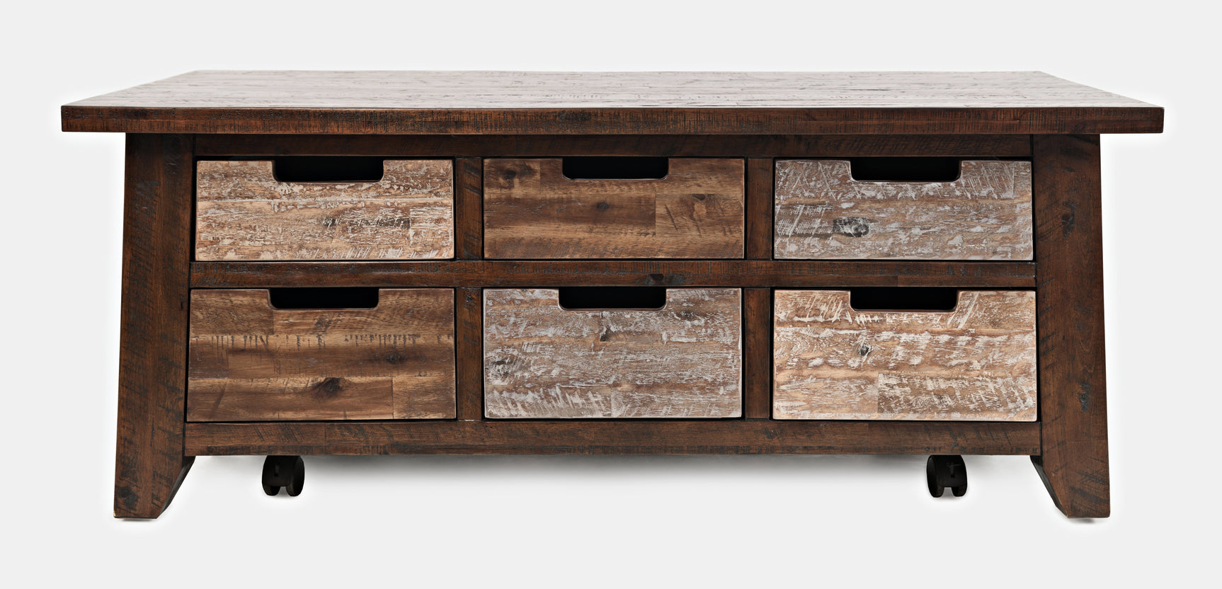 Painted Canyon Distressed Brown Box Cocktail Table - Ornate Home