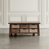 Painted Canyon Distressed Brown Box Cocktail Table - Ornate Home