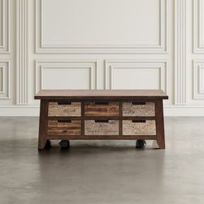Painted Canyon Distressed Brown Box Cocktail Table - Ornate Home