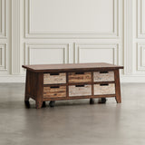 Painted Canyon Distressed Brown Box Cocktail Table - Ornate Home