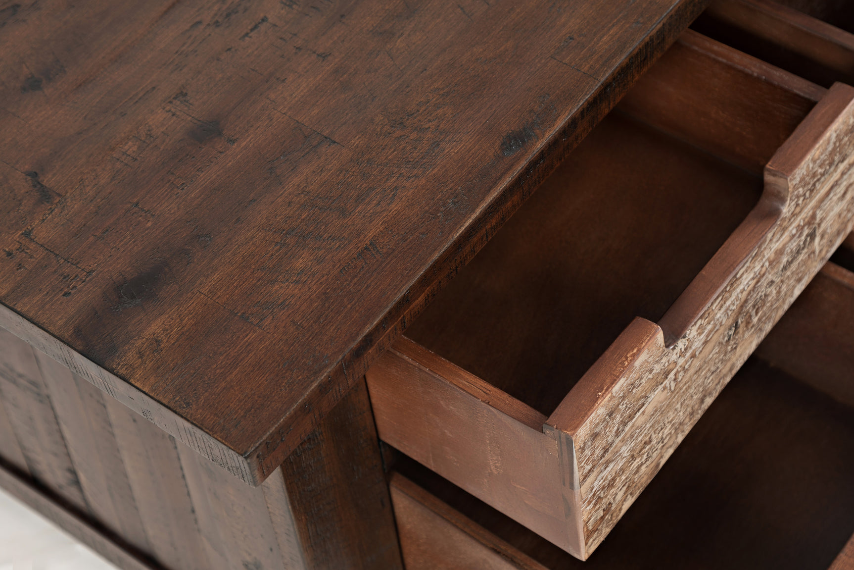 Painted Canyon Distressed Brown Box Cocktail Table - Ornate Home