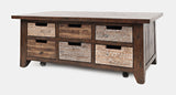 Painted Canyon Distressed Brown Box Cocktail Table - Ornate Home