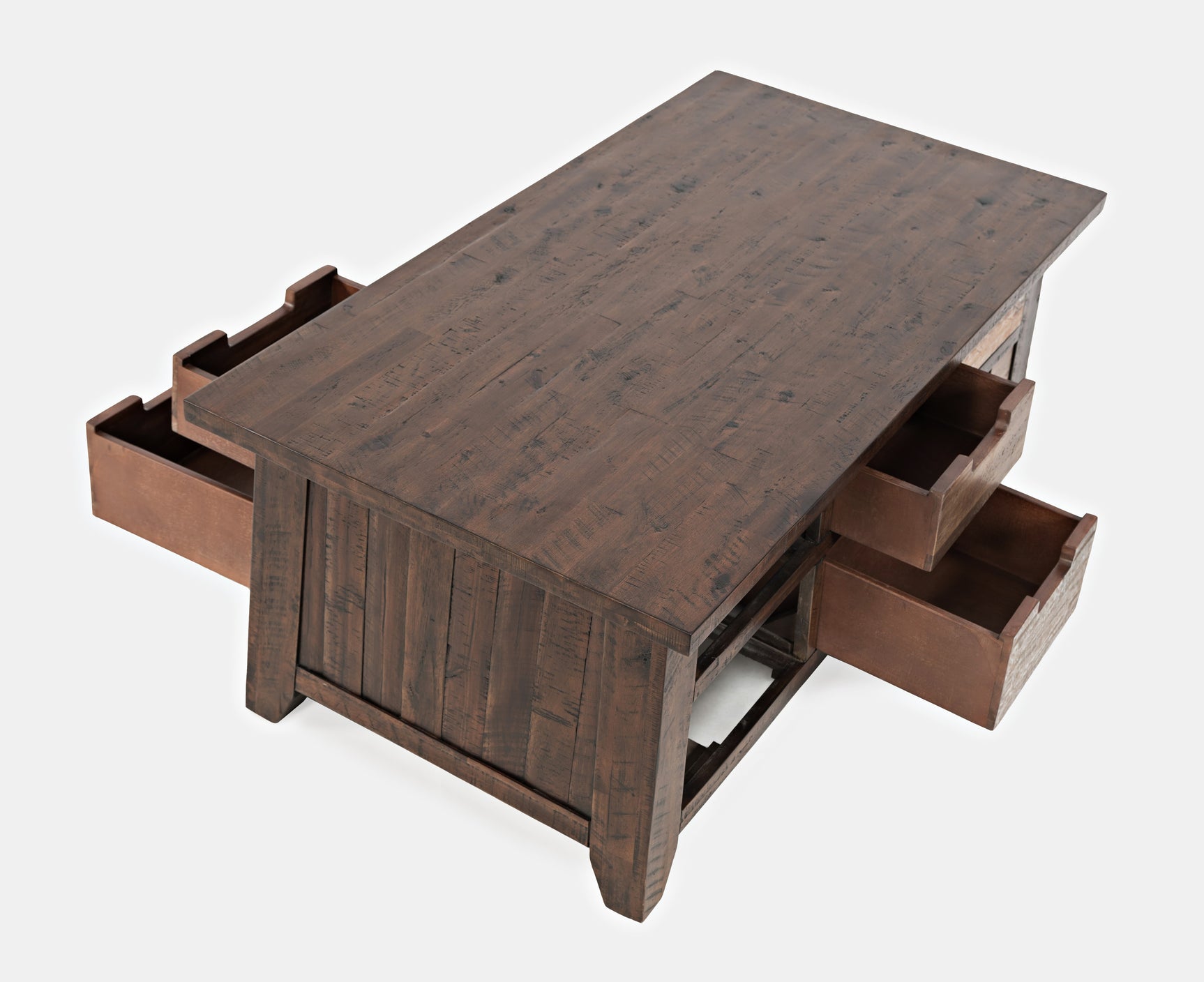 Painted Canyon Distressed Brown Box Cocktail Table - Ornate Home
