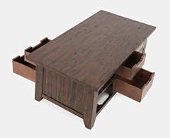 Painted Canyon Distressed Brown Box Cocktail Table - Ornate Home