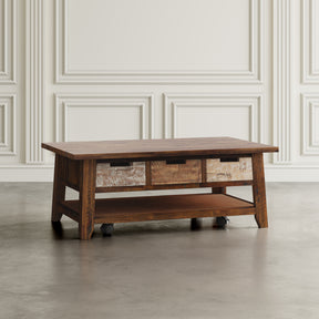 Painted Canyon Distressed Brown Cocktail Table - Ornate Home